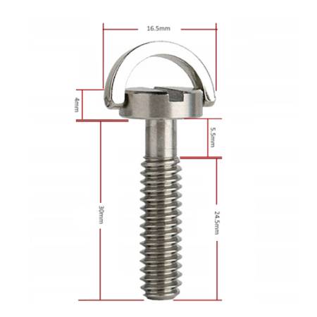 Massa S-04 - śruba fotograficzna metalowa, gwint 1/4'', długość 34mm_Wymiary_2